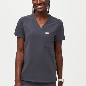 Figs charcoal Short Sleeve 3pocket scrub top